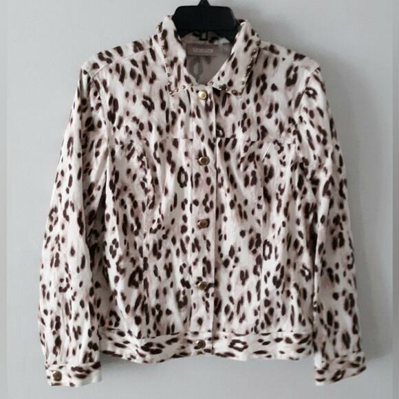 Chico's Animal Print Jean Jacket - Picture 1 of 5